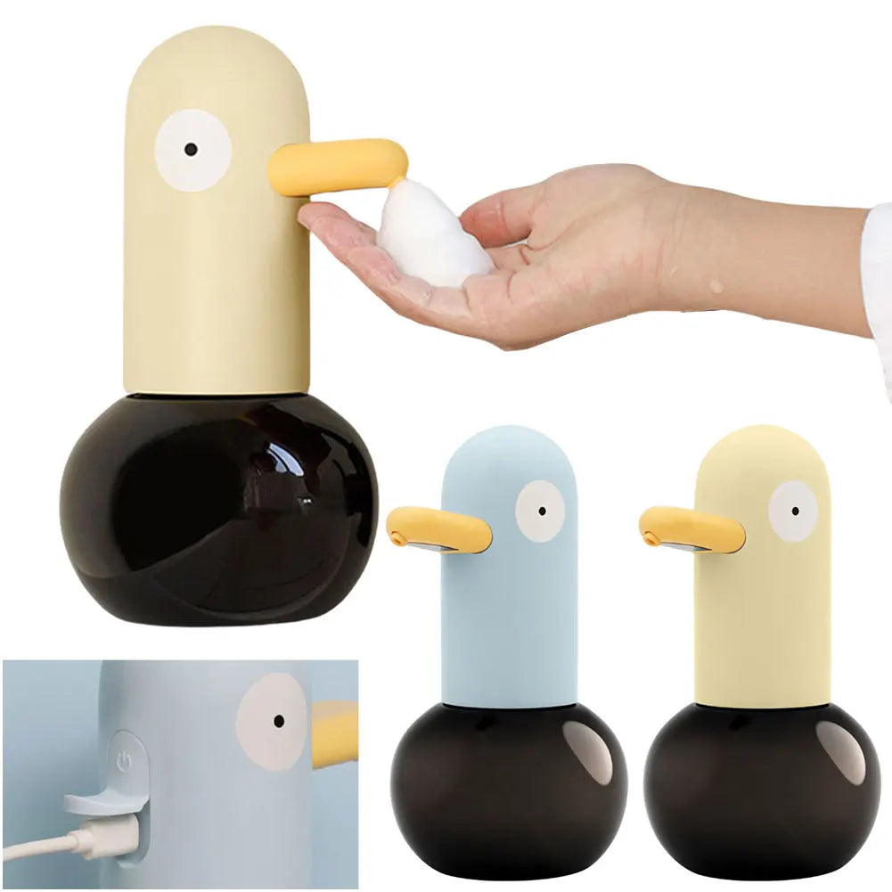 Cute Duck Hand Soap Dispenser Touchless Electric Soap Dispenser Rechargeable Hands Free Auto Soap Dispenser for Bathroom Kitchen