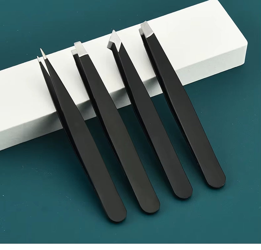 4Pcs Set Professional Tweezers Set Perfect for Eyebrow Hair Removal Splinter Very Effortless and Relaxed to Remove