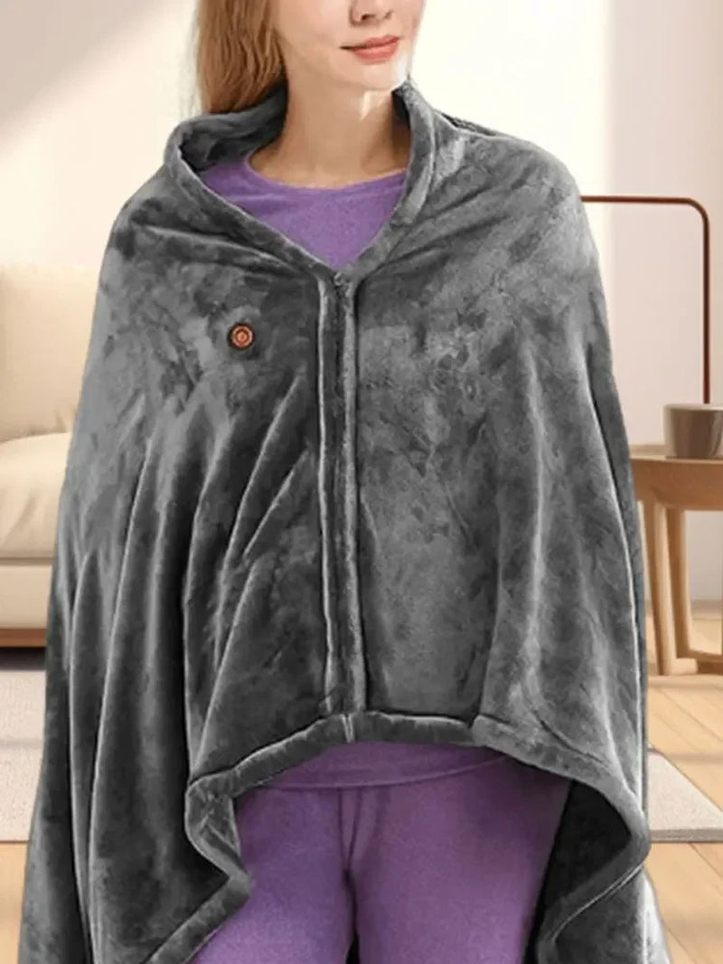 New USB Electric Heated Blanket 3 Heating Levels Fleece Heated Blanket Wearable Heating Lap Blanket for Household and Office