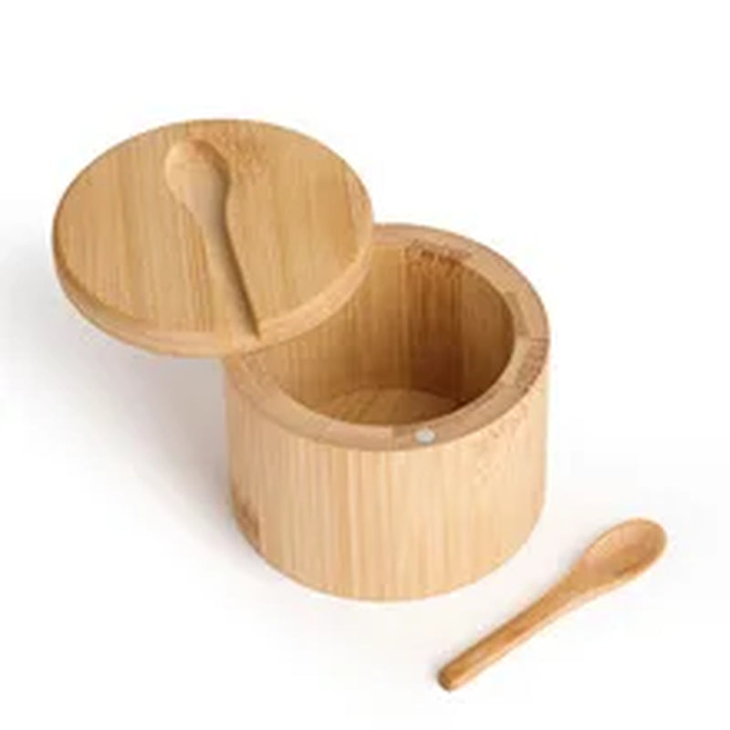 Seasoning Jar Storage Containers Seasoning Bamboo Salt Bowl Kitchen Accessories for Home Spice Can Pill Case Container Box