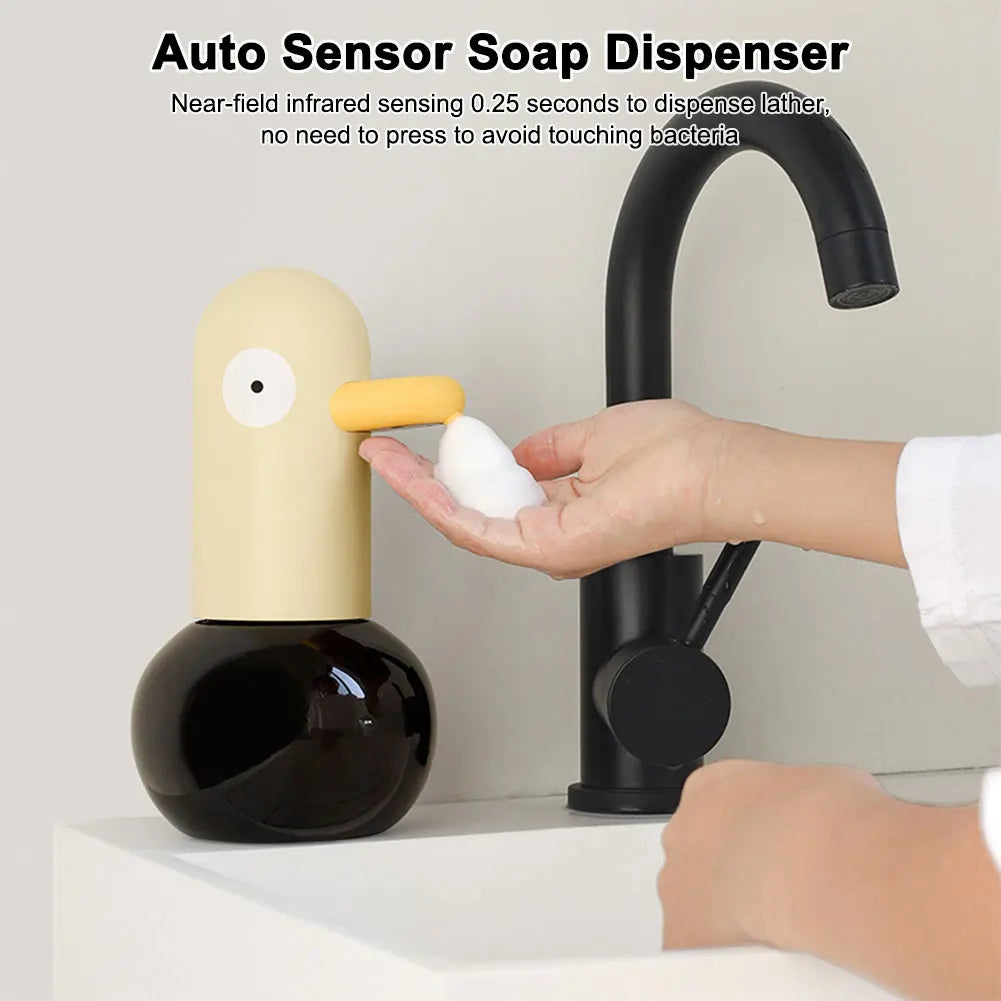 Cute Duck Hand Soap Dispenser Touchless Electric Soap Dispenser Rechargeable Hands Free Auto Soap Dispenser for Bathroom Kitchen